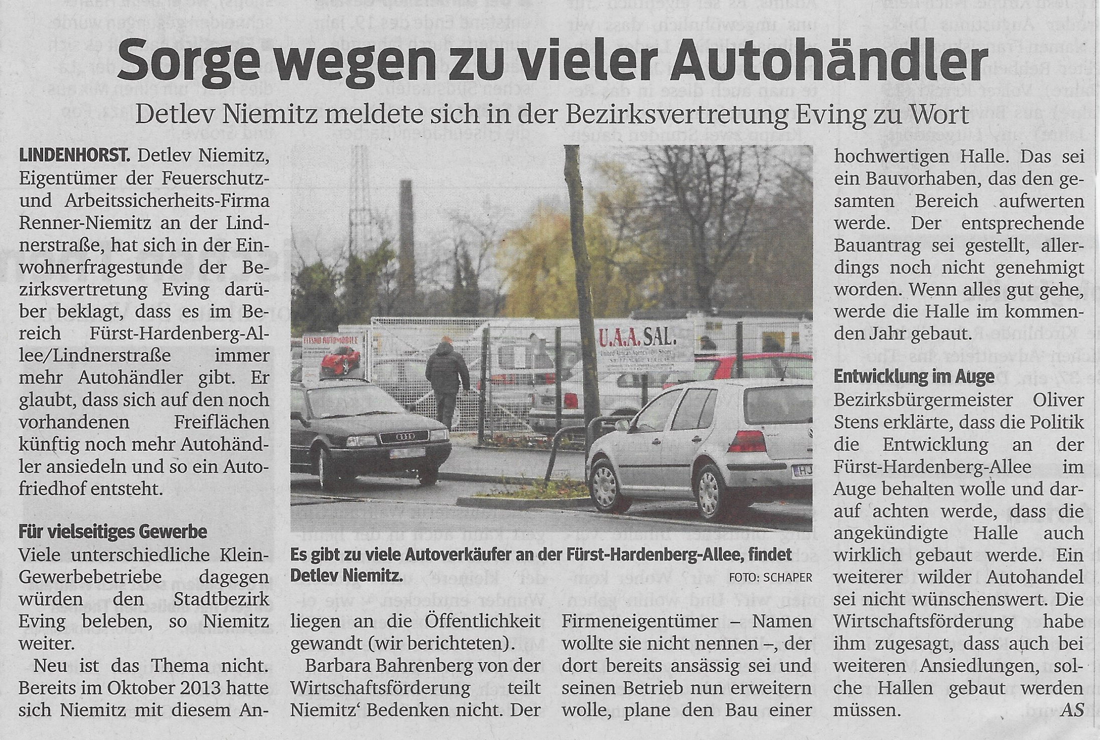 Zeitungsartikel aus Westfälischer Rundschau vom 15.12.2014